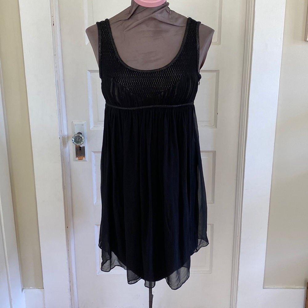 Cynthia Cynthia Steffe Silk Overlay Little Black Tank Dress XS